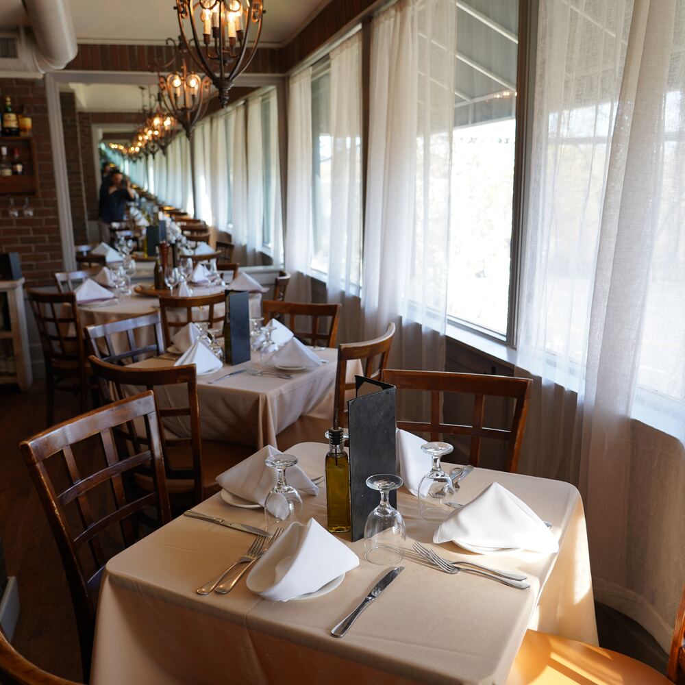 The dining room by the windows